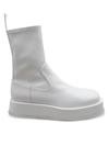 Gia Borghini Gia X Rhw Rosie 11 Platform Leather Ankle Boots In White