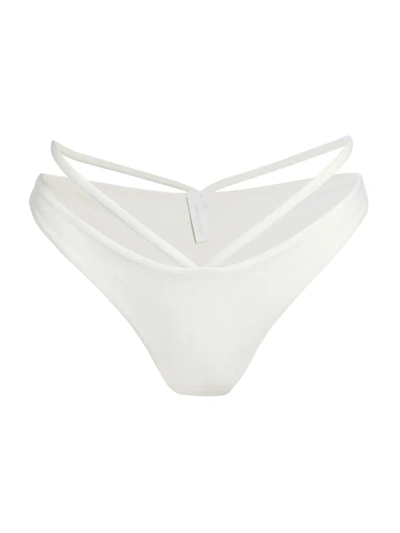 Jonathan Simkhai Women's Emmalynn Tie-detailed Bikini Bottom In White