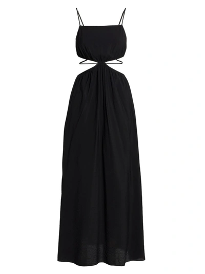 Jonathan Simkhai Amora Strappy Cutout Maxi Dress In Black