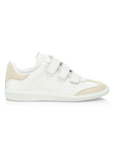 Isabel Marant Beth Mixed Leather Grip-trio Tennis Sneakers In 90be Beige