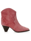 Isabel Marant Darizo Western Suede Ankle Boots In Dark Red