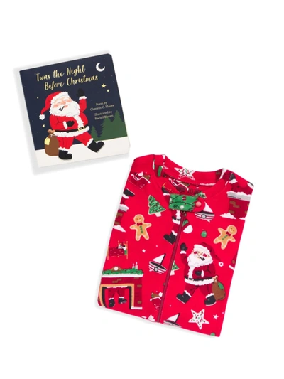 Books To Bed Baby's "twas The Night Before Christmas" Coveralls In Red