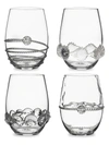 JULISKA HERITAGE 4-PIECE ASSORTED STEMLESS WINE GLASS SET,400014706502