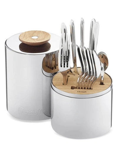 Christofle Essentiel Stainless Steel Flatware Set (6-person Setting) In Silver