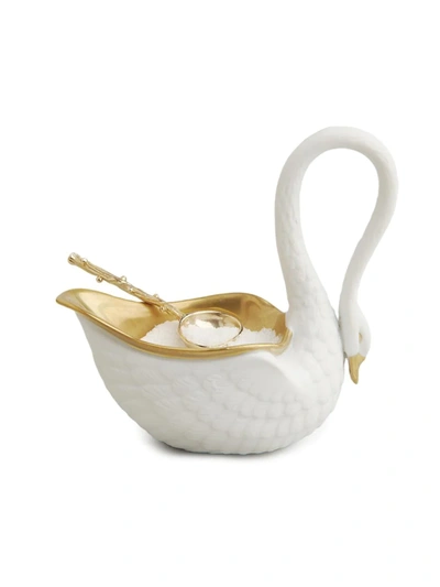 L'objet Porcelain Swan Salt Cellar In White