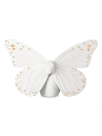 Lladrò Timeless Candle Butterfly Figurine In White
