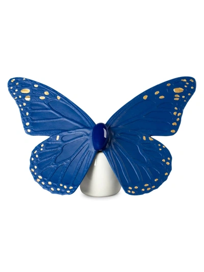 Lladrò Timeless Candle Butterfly Figurine In Blue