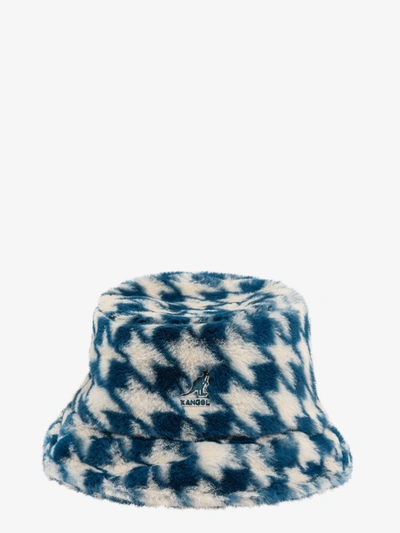 Kangol Faux Fur Bucket Hat In Blue,white