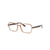 Ray Ban Rb7198 Eyeglasses Brown Frame Clear Lenses 51-17 In Braun