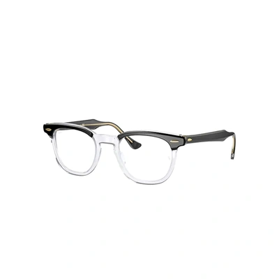 Ray Ban Hawkeye Optics Eyeglasses Black Frame Clear Lenses 50-21