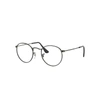 Ray Ban Round Metal Optics Eyeglasses Antique Gunmetal Frame Clear Lenses 50-21 In Antique Gunmetal