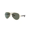 Ray Ban Rb3675 Sunglasses Gold Frame Green Lenses Polarized 58-14 In Gold