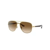 RAY BAN RB3683 SUNGLASSES GOLD FRAME BROWN LENSES 56-15