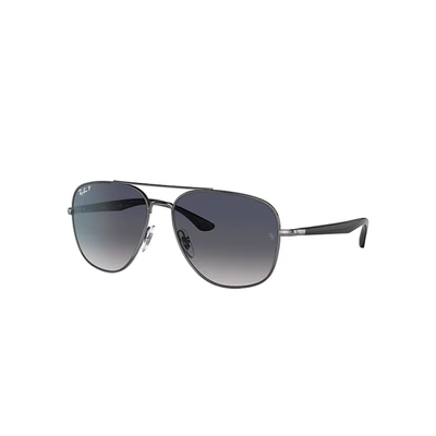 Ray Ban Rb3683 Sunglasses Black Frame Blue Lenses Polarized 56-15