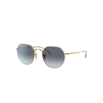 Ray Ban Jack Sunglasses Gold Frame Grey Lenses 53-20