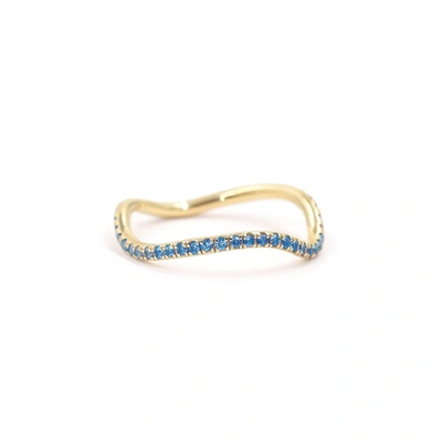 Bondeye Jewelry Birthstone Wave Ring In Blue Topaz