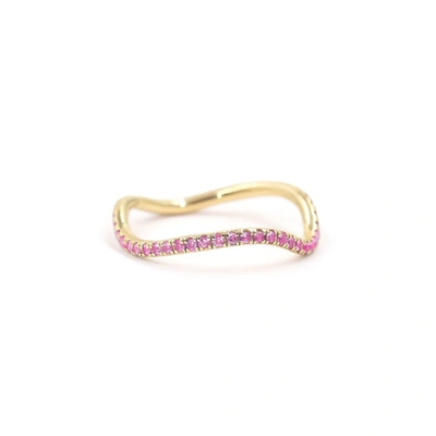 Bondeye Jewelry Birthstone Wave Ring In Pink Tourmaline