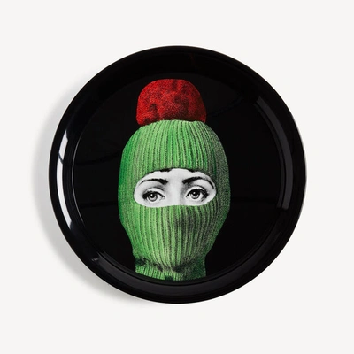 Fornasetti Tray 60 Lux Gstaad Green In Green/red/black