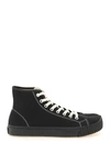 Maison Margiela Black Canvas Tabi High-top Sneakers In Black
