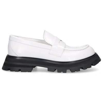 Alexander Mcqueen Wander Leather Loafers In White