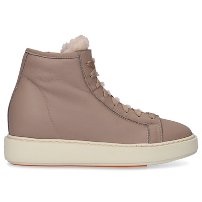 Santoni High-top Sneakers 60892 In Beige