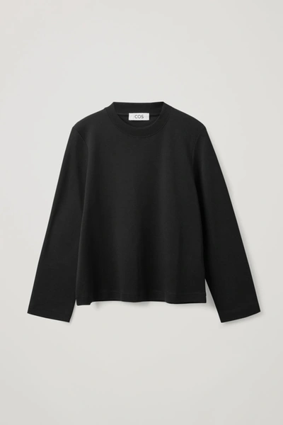 Cos Slim-fit Heavyweight Long-sleeved T-shirt In Black