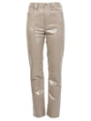 Agolde Recycled Leather 90's Pinch Waist Jeans In Quail Patent