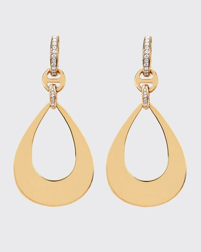 Hoorsenbuhs 18k Yellow Gold Drop Earrings With Diamond Clasps In Yg