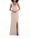 After Six One-shoulder Draped Cowl-neck Maxi Dress In Cameo