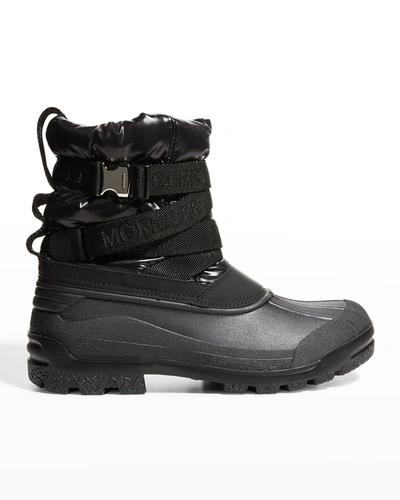 Moncler Summus Webbing-trimmed Nylon And Rubber Snow Boots In Black