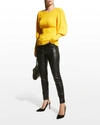 Milly Rue Faux Leather Skinny Pants In Black