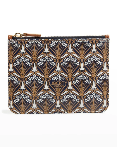 Liberty London Iphis Printed Zip Coin Pouch In 78 Sand