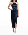 AFTER SIX SATIN HALTER DRESS W/ DRAPED TULIP SKIRT,PROD246000243