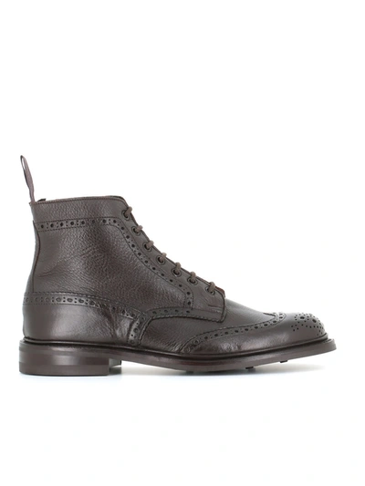 Tricker's Lace-up Boot Stow In Dark Brown