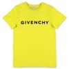 GIVENCHY T-SHIRT GIALLA IN JERSEY DI COTONE,H25281612