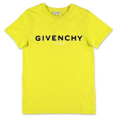 Givenchy Kids' T-shirt Gialla In Jersey Di Cotone In Giallo