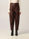 Pinko Shelby  Pants With Crossed Belt In Burgundy