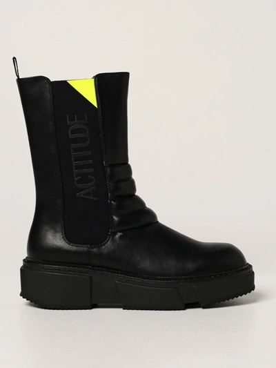 Actitude Twinset Twinset Actitude Boots In Synthetic Leather In Black