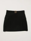 Balmain Black Skirt With Application In Black
