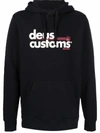 Deus Ex Machina Logo-print Drawstring Hoodie In Black
