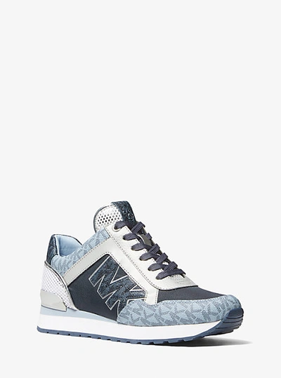 Michael Kors Maddy Color-block Logo Trainer In Blue ModeSens