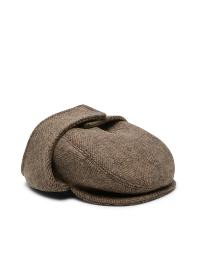 Max Mara Alpaca & Wool Hat In Marrone