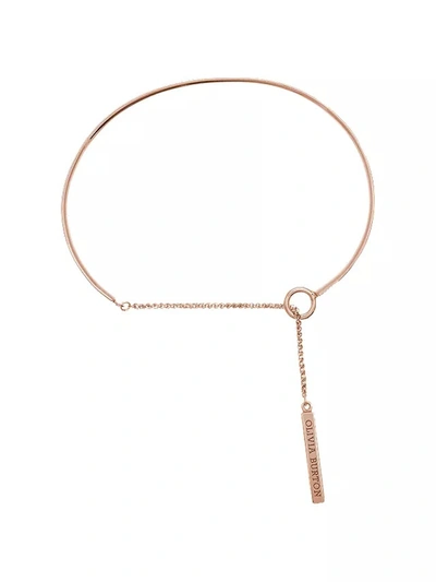 Olivia Burton Ladies Engraved Drop Bar Bracelet In Gold Tone,pink,rose Gold Tone