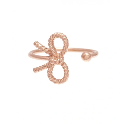 Olivia Burton Ladies Vintage Bow Rose Gold Plated Ring In Gold Tone,pink,rose Gold Tone