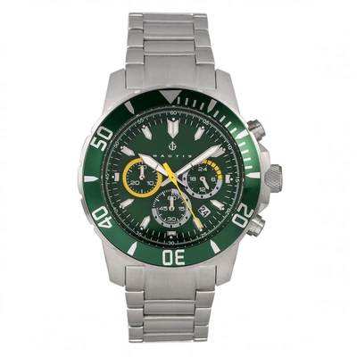 Nautis Dive Chrono 500 Chronograph Quartz Green Dial Mens Watch 17065-i In Green/silver Tone