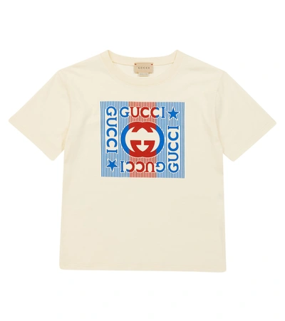 Gucci Kids' Interlocking Gg 印花t恤 In Sunkissed
