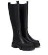GANNI LEATHER KNEE-HIGH BOOTS,P00590855