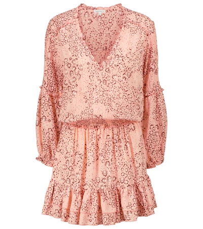Poupette St Barth Ilona Floral Minidress In Pink Biot