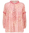 Poupette St Barth Clara Floral Blouse In Pink Bouquet