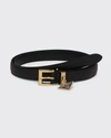 Prada Triangle Logo Buckled Bracelet In Black
